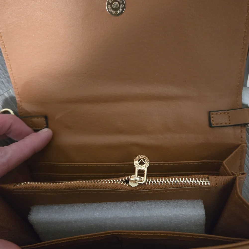 Valentino Orlandi Brown Logo Crossbody Bag Wallet Purse NWT - Picture 4 of 9